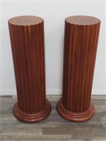 Pair of fluted wood columns