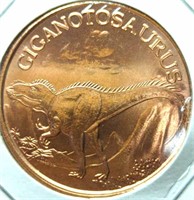 1 oz fine copper coin gigantasaurus