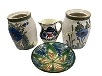 Pottery Cookie Jars, Bowl, Pitcher