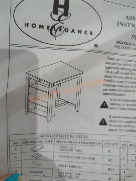 Home elegance table chair and table