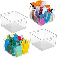 Clear Plastic Storage Bins – XL 4 Pack