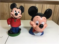 (2) Pair of vintage Mickey Mouse banks