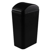 Morcte Plastic Garbage Can with Swing Lid, Black S
