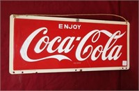 Vintage Metal Coke Cola Sign 10" X 24"