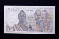 French West Africa 5 Francs Rare Date+Gift! FOAA