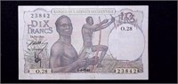 French West Africa 10 Francs Banknote+GIFT! FOAB