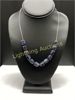 STERLING SILVER AUZRITE BEAD NECKLACE