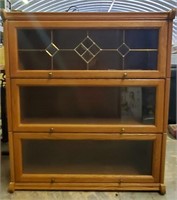 W- Modern Oak Style Lawyers Bookcase