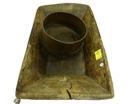TOC, wood, dough bowl along with sifter