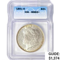 1891-O Morgan Silver Dollar ICG MS63+