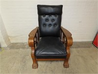 Vintage Morris Mission oak recliner chair.