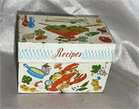 CUTE Vintage Metal Recipe Card Box