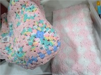 2 Vintage Hand Crochet Blankets