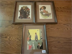 3 Norman Rockwell Framed Prints Framed 11 x 14