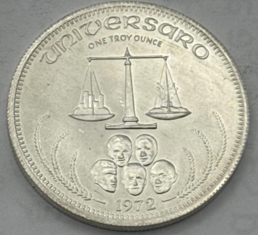 (KK) 1972 Silver Round Universaro 1oz Coin