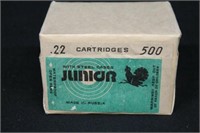 500 rounds .22 cal. Junior long Rifle ammo