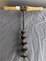 Antique Wood T Handle Drill Auger