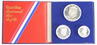1976 3-Coin Proof Silver Bicentennial Set