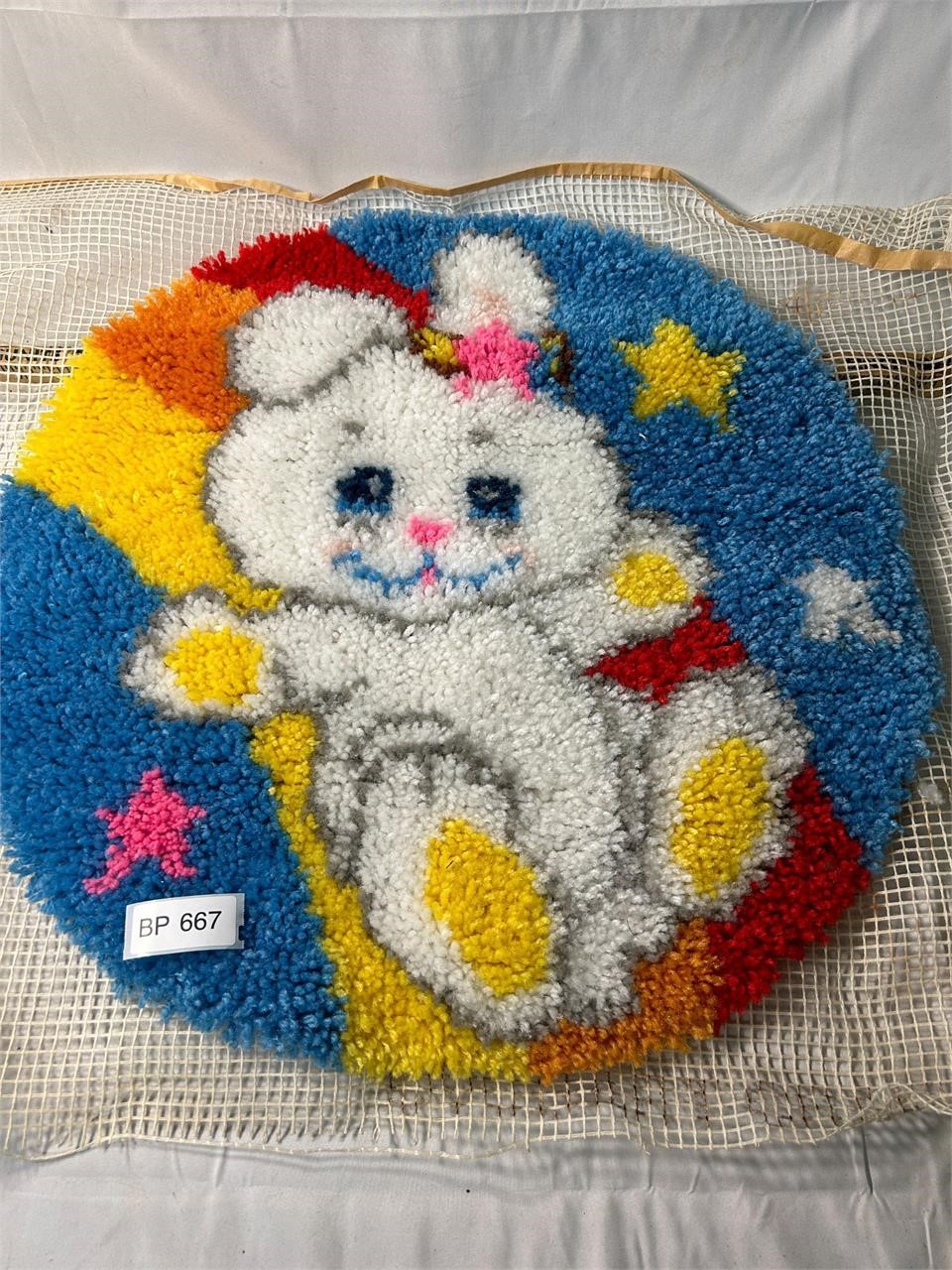 VTG Latch Hook Rug Bunny