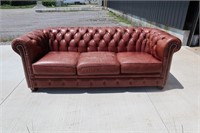 Vintage  Pleated Leather Sofa