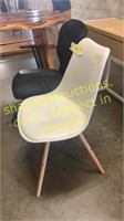 Office chair, white chair w/ wood legs