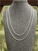 Italian Styled Set of 2 .925 Sterling Silver Chain