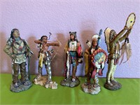 6 Plastic Native American Figurines