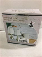 SIMPLE DESIGNS 2 PACK MINI TOUCH LAMPS
