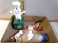Pillsbury bank, cookie cutter and 2 ornaments