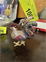 ENAMELED ROOSTER BOX