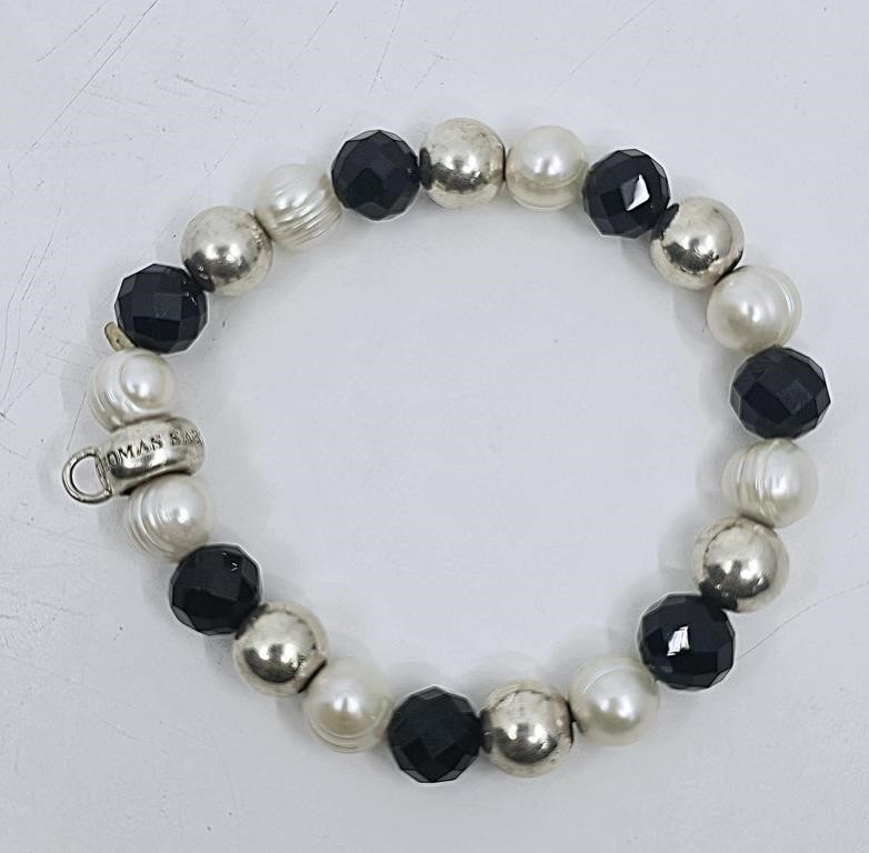 Thomas sabo Sterling Silver Pearls and Onyx Bracel