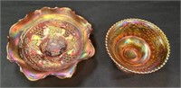 NW/Fenton Carnival Glass Grape & Cable Dishes ***