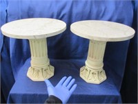 2 plaster base pedestal stands (17in tall)