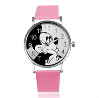 Thinking Mickey Mouse Pink Quartz Unisex Watch