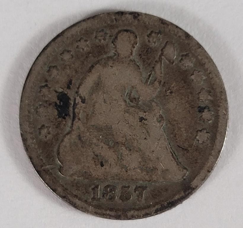 1857 U.S. Seated Liberty Silver Half Dime