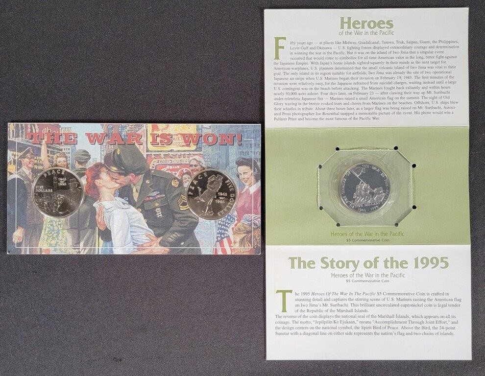 Heros of The War & The War Is Won $5 Coins