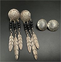 Vintage sterling native earrings