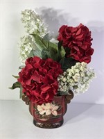 Ceramic Flower Vase w/ Artificial Flowers