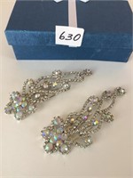 PAIR OF LARGE RHINESTONE HAIR BARRETTES