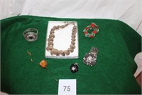 COSTUME JEWELRY - PINS, NECKLACES, RINGS, BRACELE