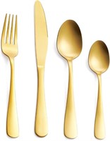 P897  Matte Gold Flatware Set Service for 6