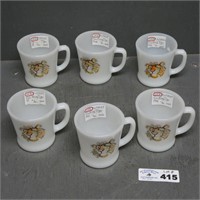 (6) Fire King Esso Tiger Coffee Mugs