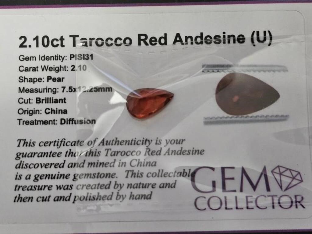 2.10ct Tarocco Red Andesine