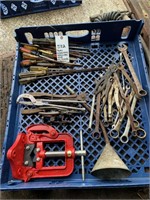 Tray:  Screwdrivers, Wrenches, Vise
