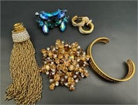 Vintage rhinestone jewelry lot, swarovski and more