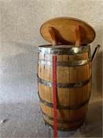 WINE BARREL HOSTESS STAND - NOTE CONDITION