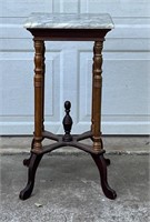 VTG MARBLE TOP TABLE / PLANT STAND