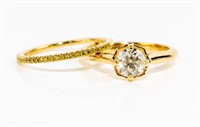 Jewelry 18kt Yellow Gold Diamond Ring Set