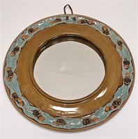 VINTAGE STUDIO CERAMIC WALL MIRROR SIGNED