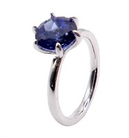 925S Lab-Grown 2.93ct Blue Sapphire Ring